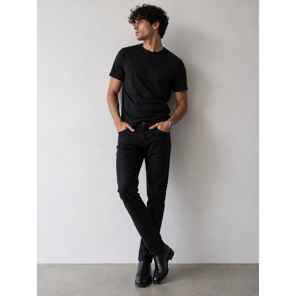 Perry Ellis Jeans Mens Black Slim Fit Minimalist Streetwear Sleek Classic